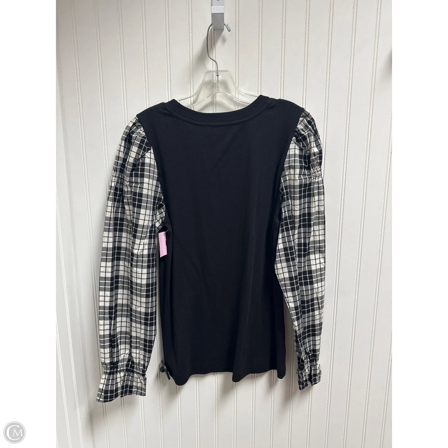Top Long Sleeve By Loft In Black & White, Size: L