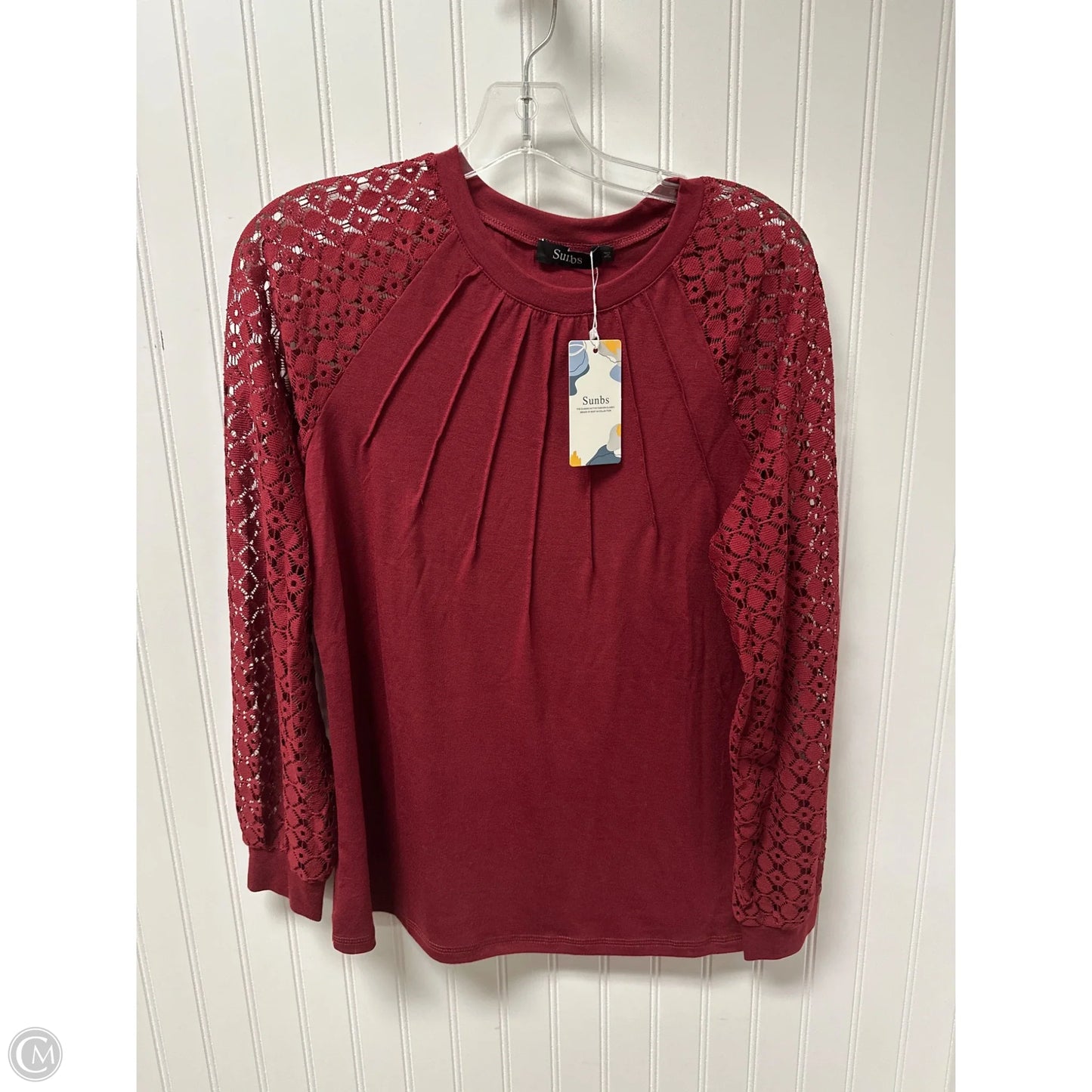 Top Long Sleeve By Clothes Mentor In Red, Size: M