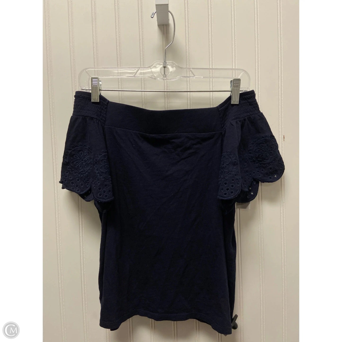 Top Short Sleeve By Loft In Navy, Size: Xsp