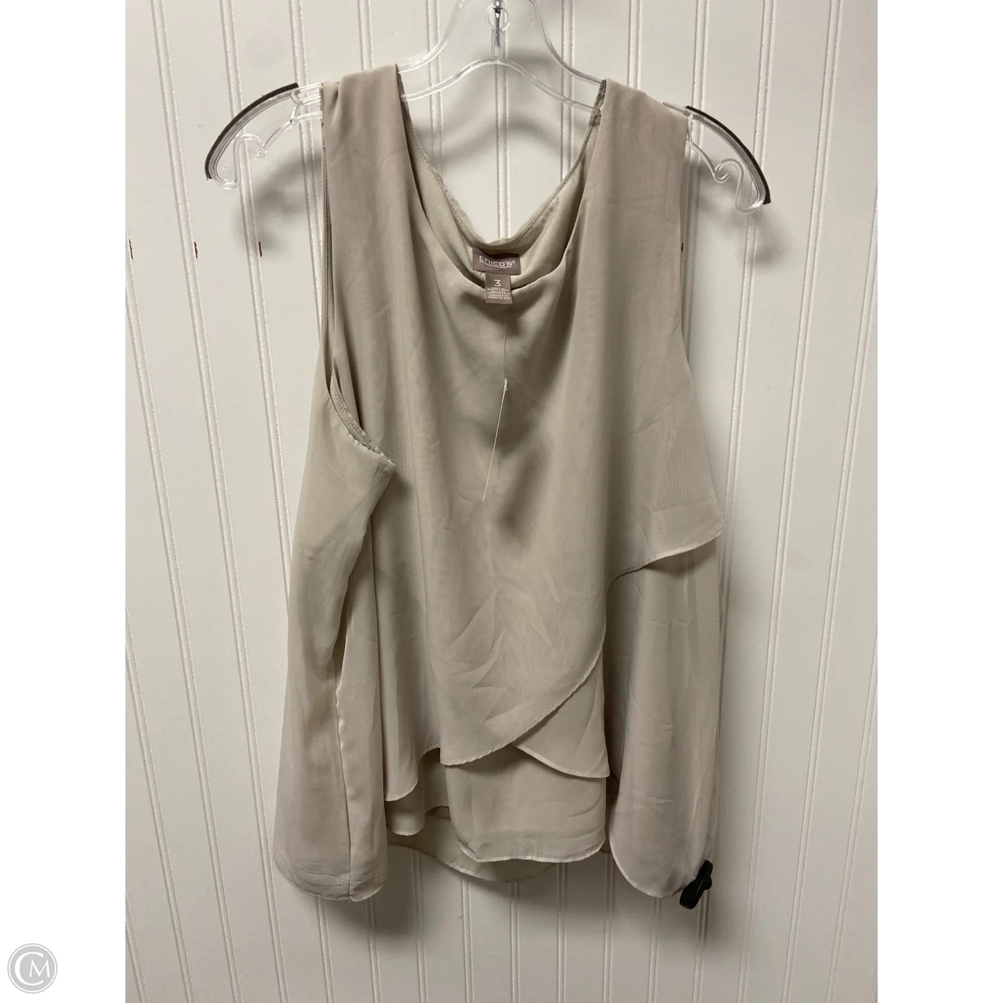 Top Sleeveless By Chicos In Taupe, Size: Xl