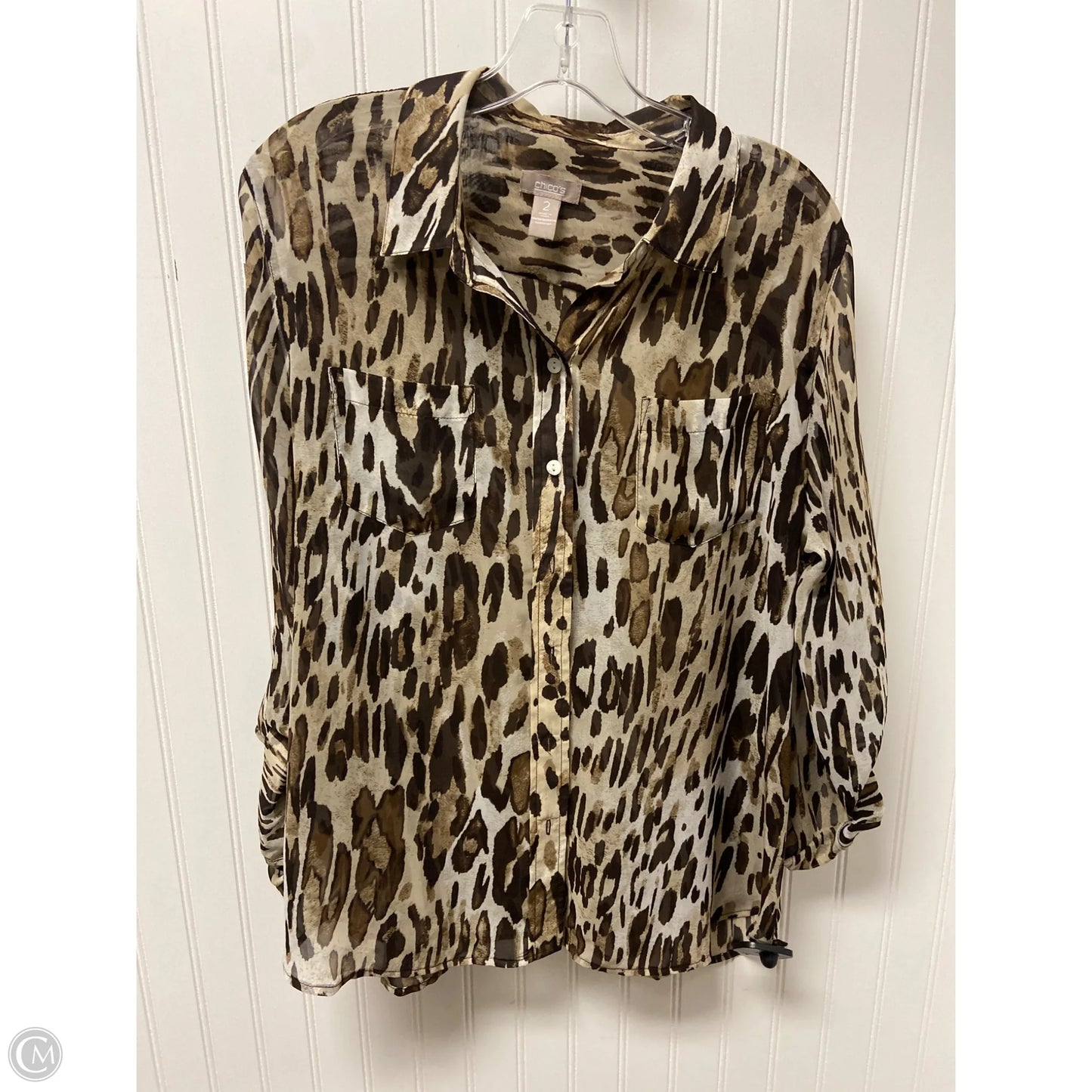 Top Long Sleeve By Chicos In Animal Print, Size: Xl