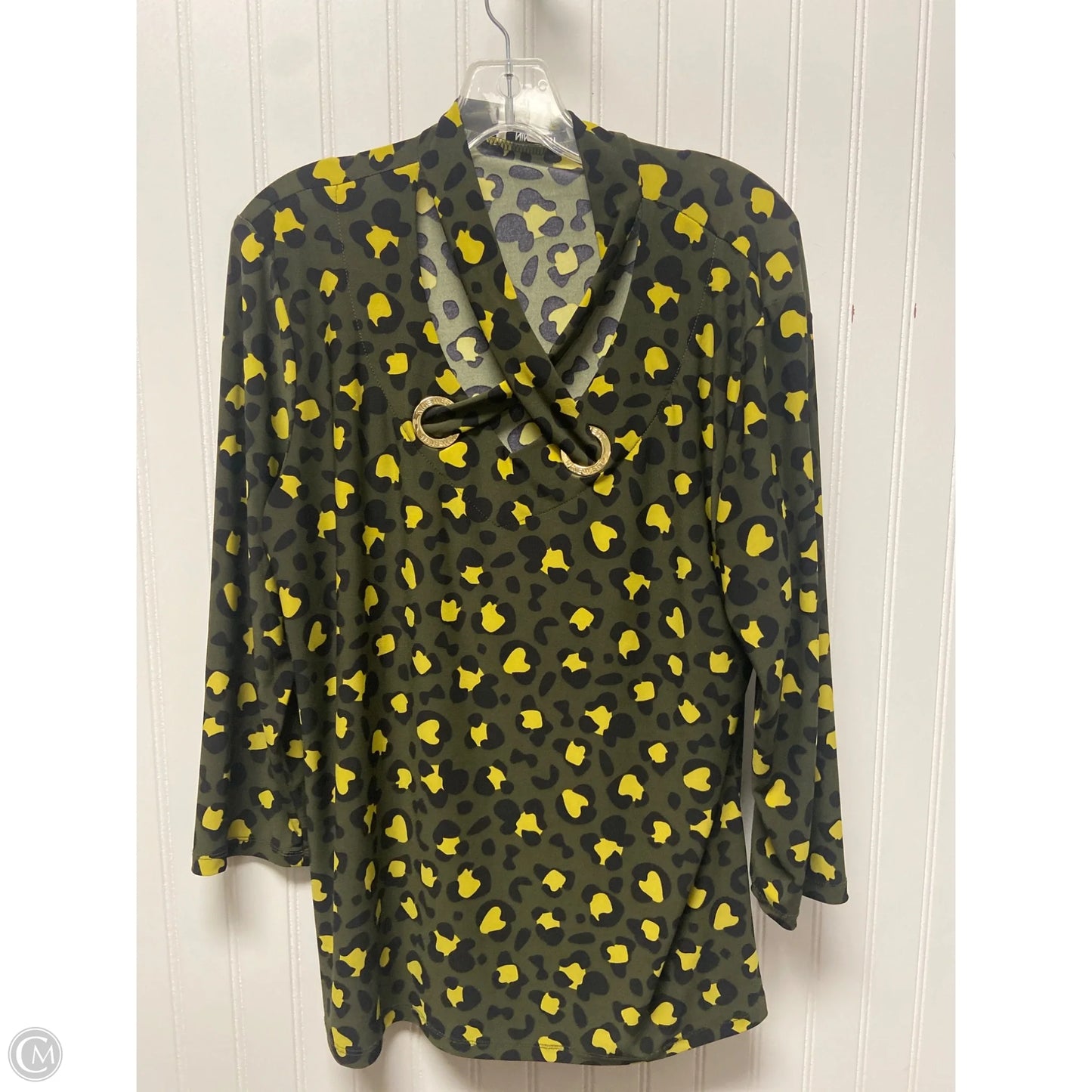 Top Long Sleeve By Nine West In Leopard Print, Size: Xl