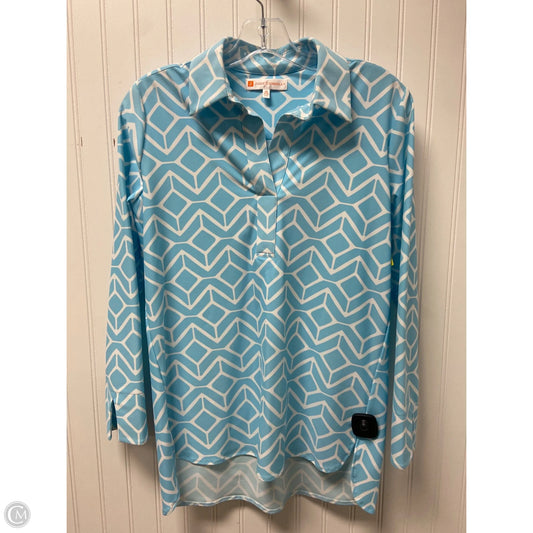 Top Long Sleeve By Jude Connally In Blue & White, Size: Xs