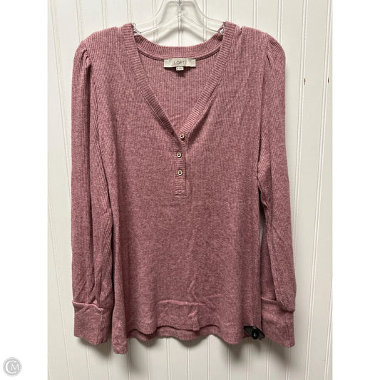 Top Long Sleeve By Loft In Pink, Size: Xl