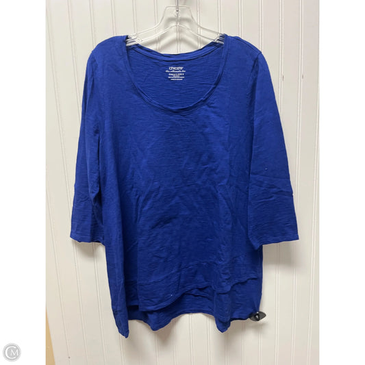Top Long Sleeve By Chicos In Blue, Size: L