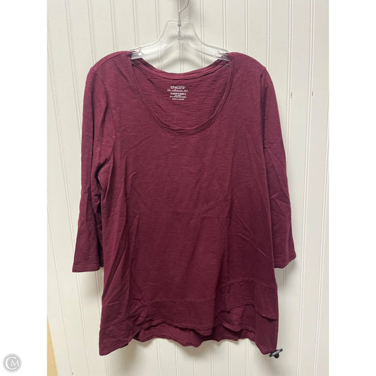 Top Long Sleeve By Chicos In Maroon, Size: L
