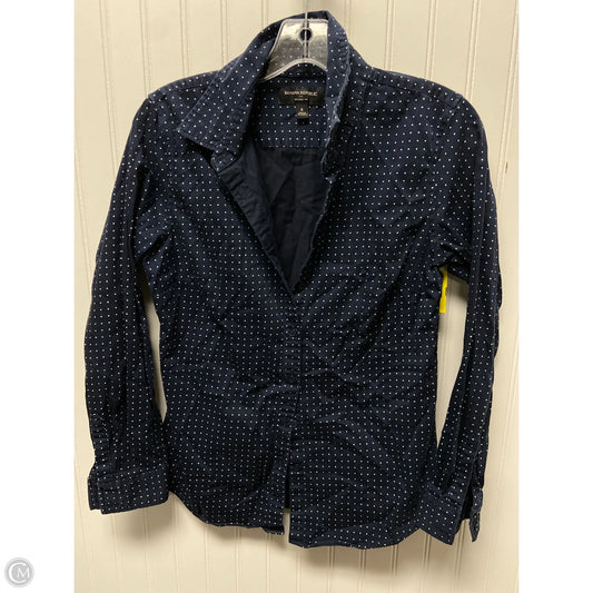 Top Long Sleeve By Banana Republic In Navy, Size: M