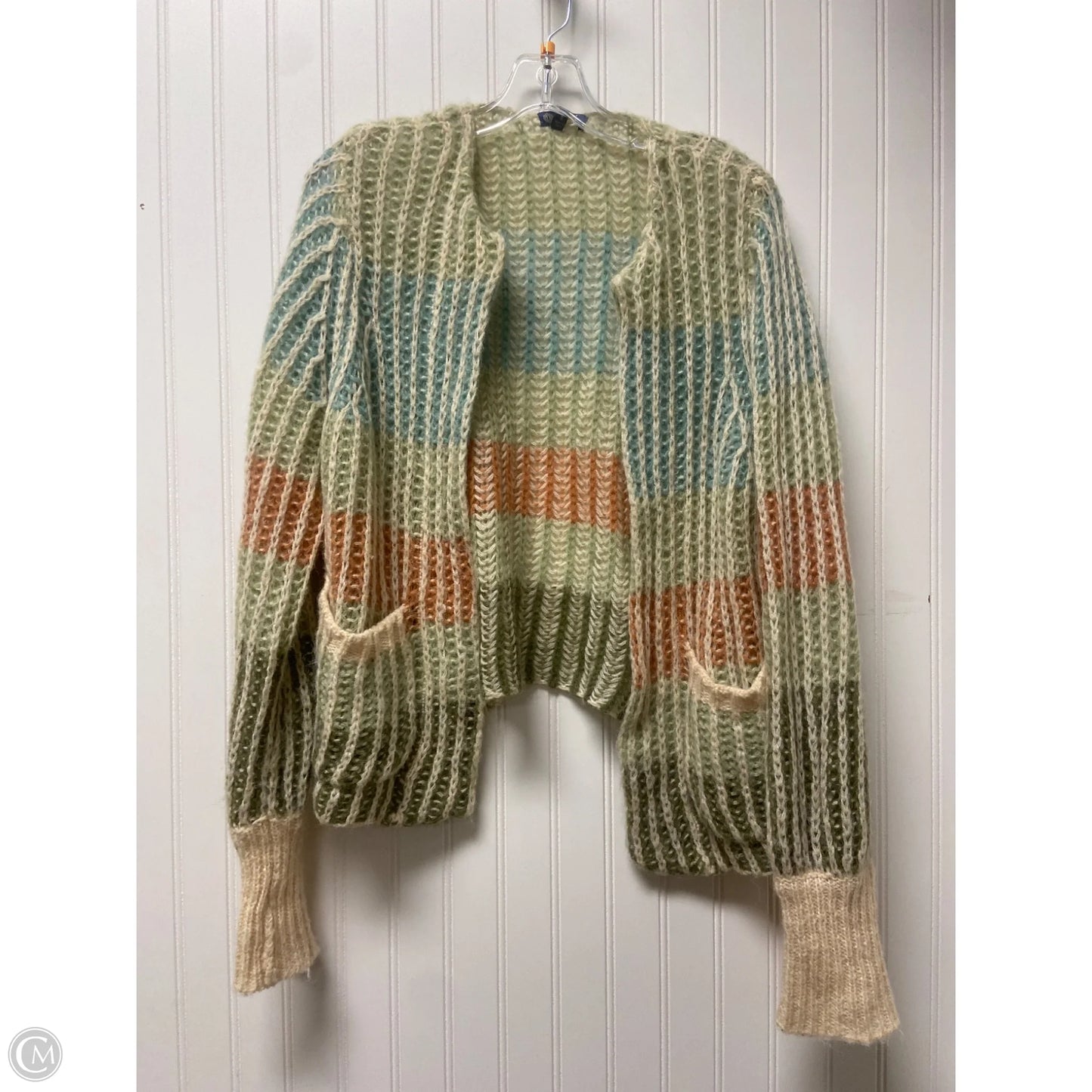 Sweater Cardigan By Democracy In Striped Pattern, Size: S