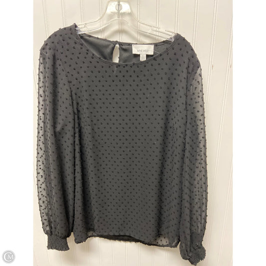 Top Long Sleeve By Nine West In Black, Size: L