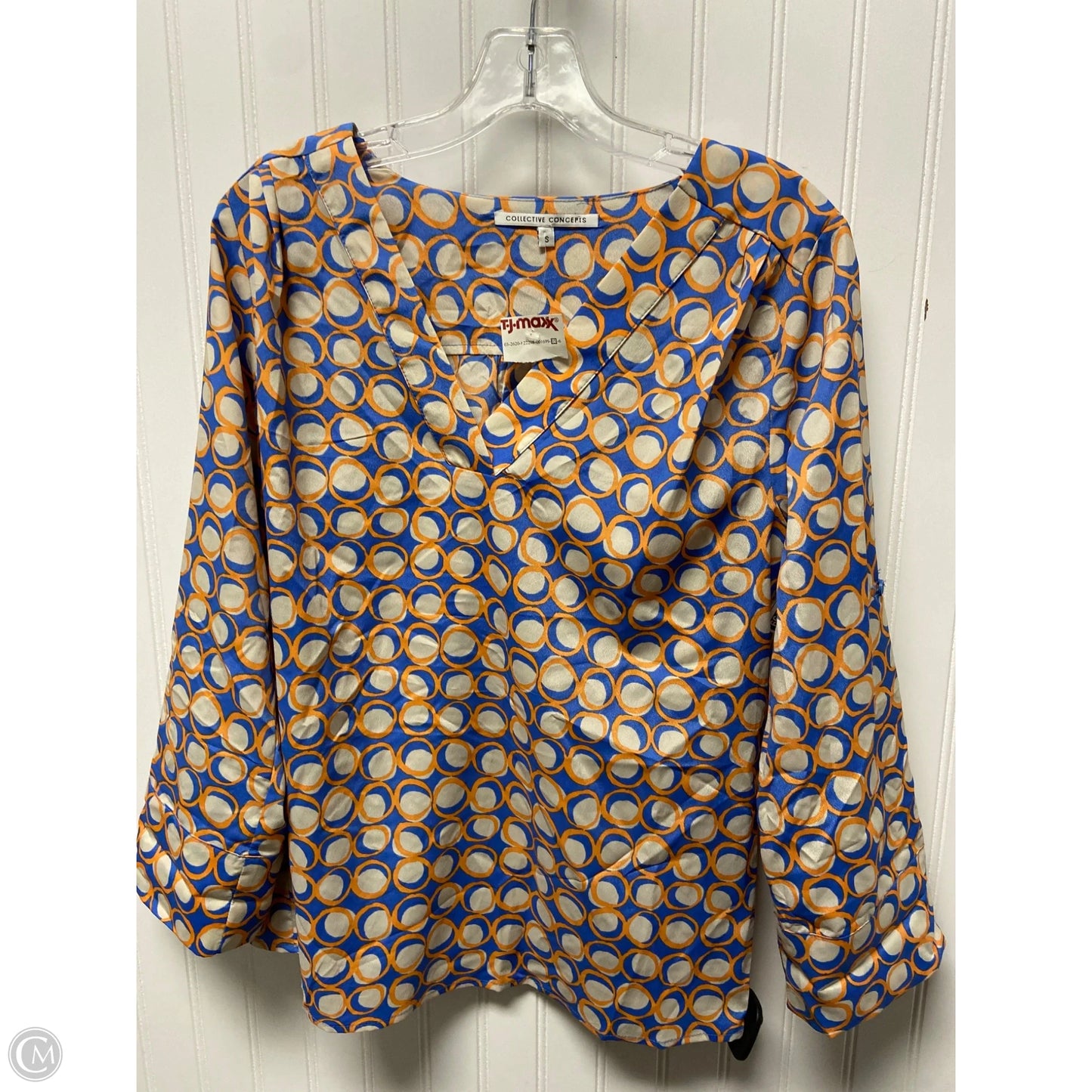 Top Long Sleeve By Collective Concepts In Blue & Orange, Size: S