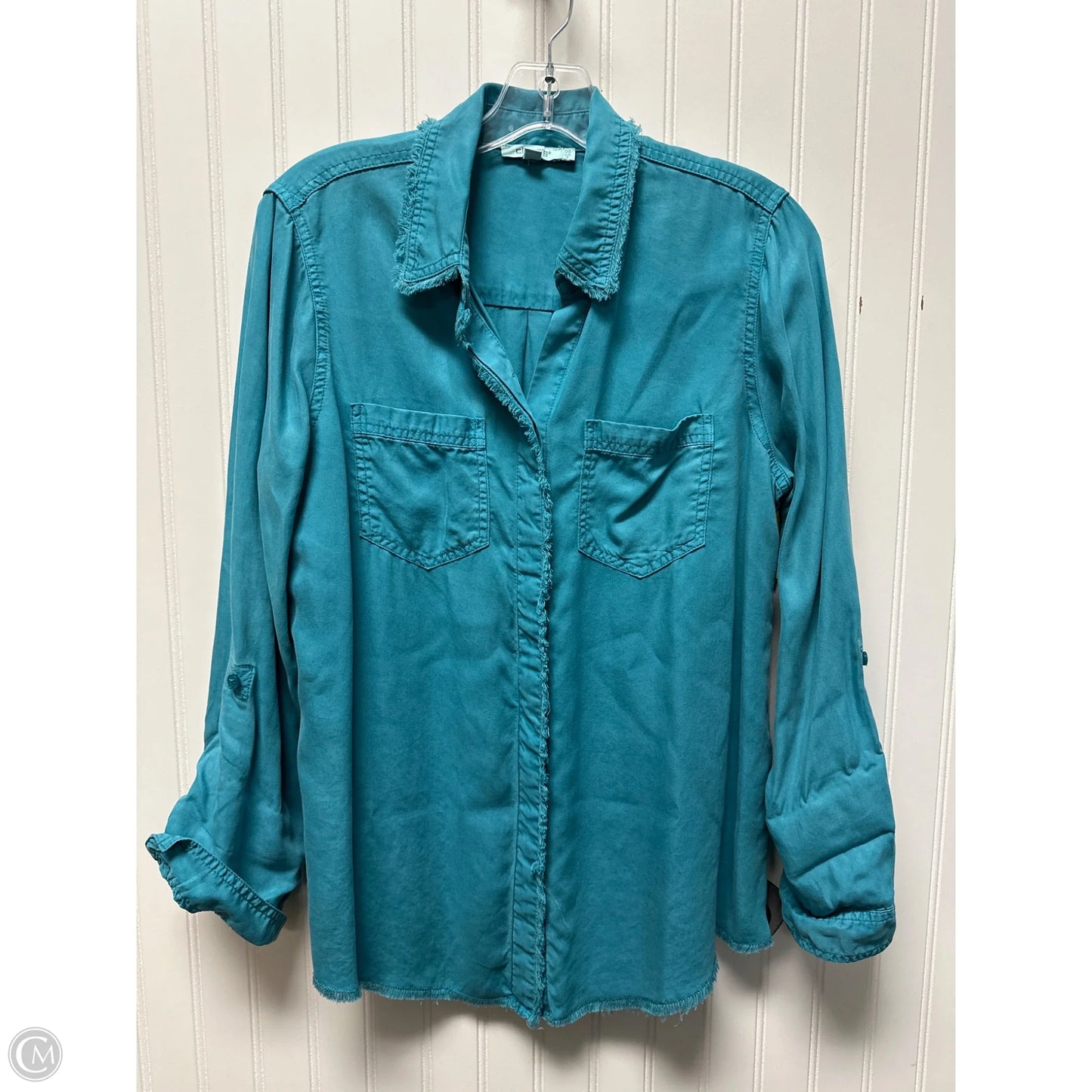 Top Long Sleeve By Chicos In Teal, Size: S