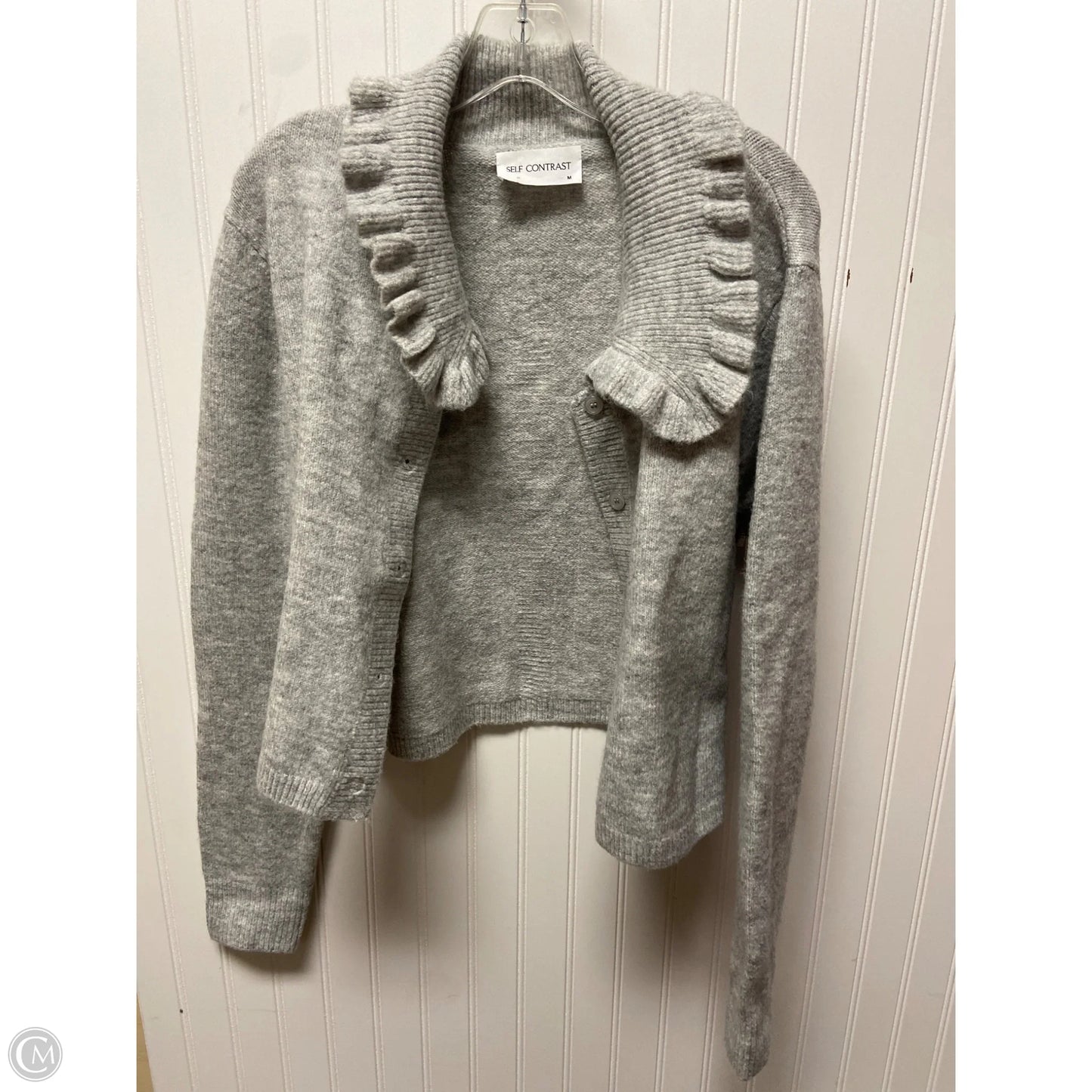 Cardigan By Self Contrast In Grey, Size: M