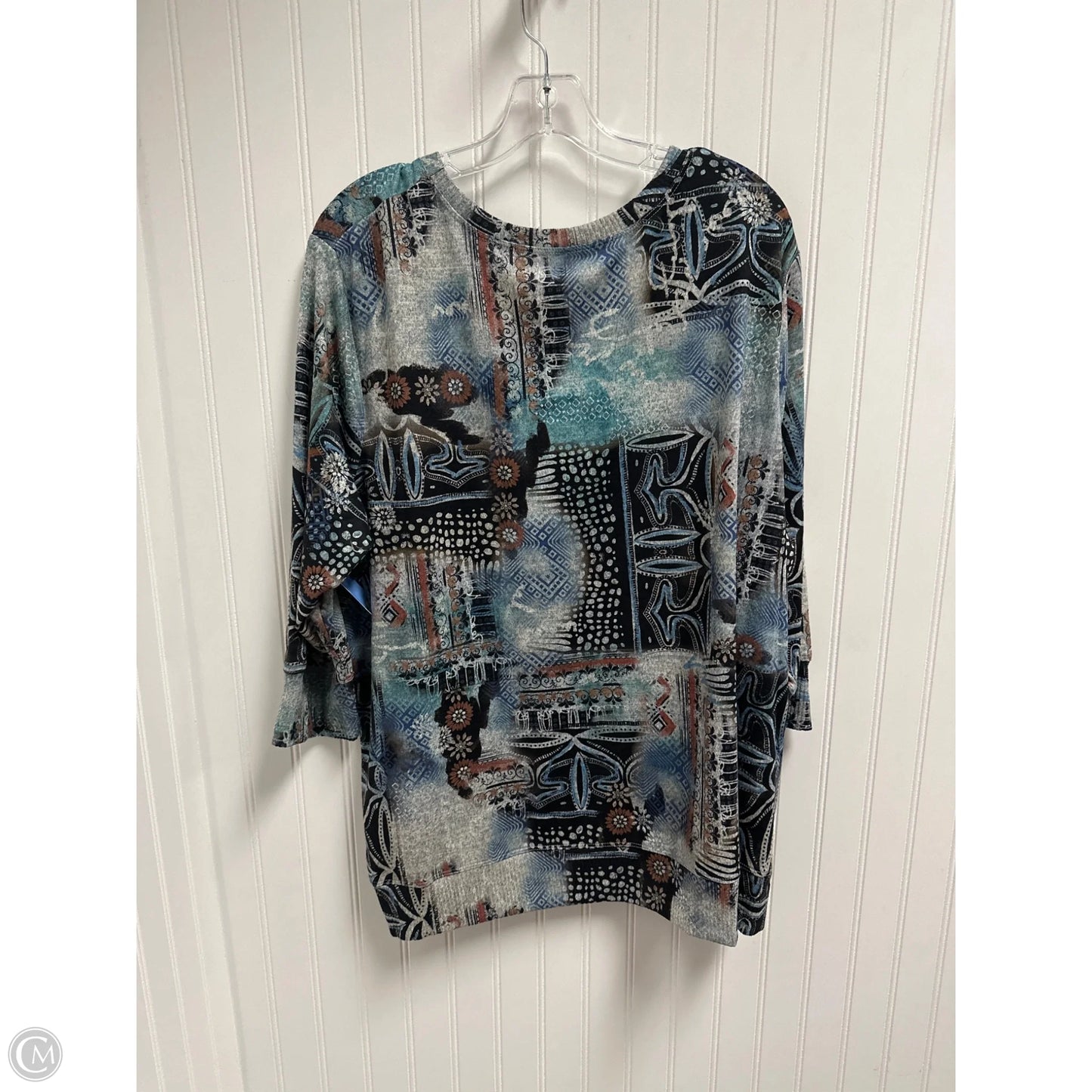 Top Long Sleeve By Leo And Nicole In Green, Size: 2x