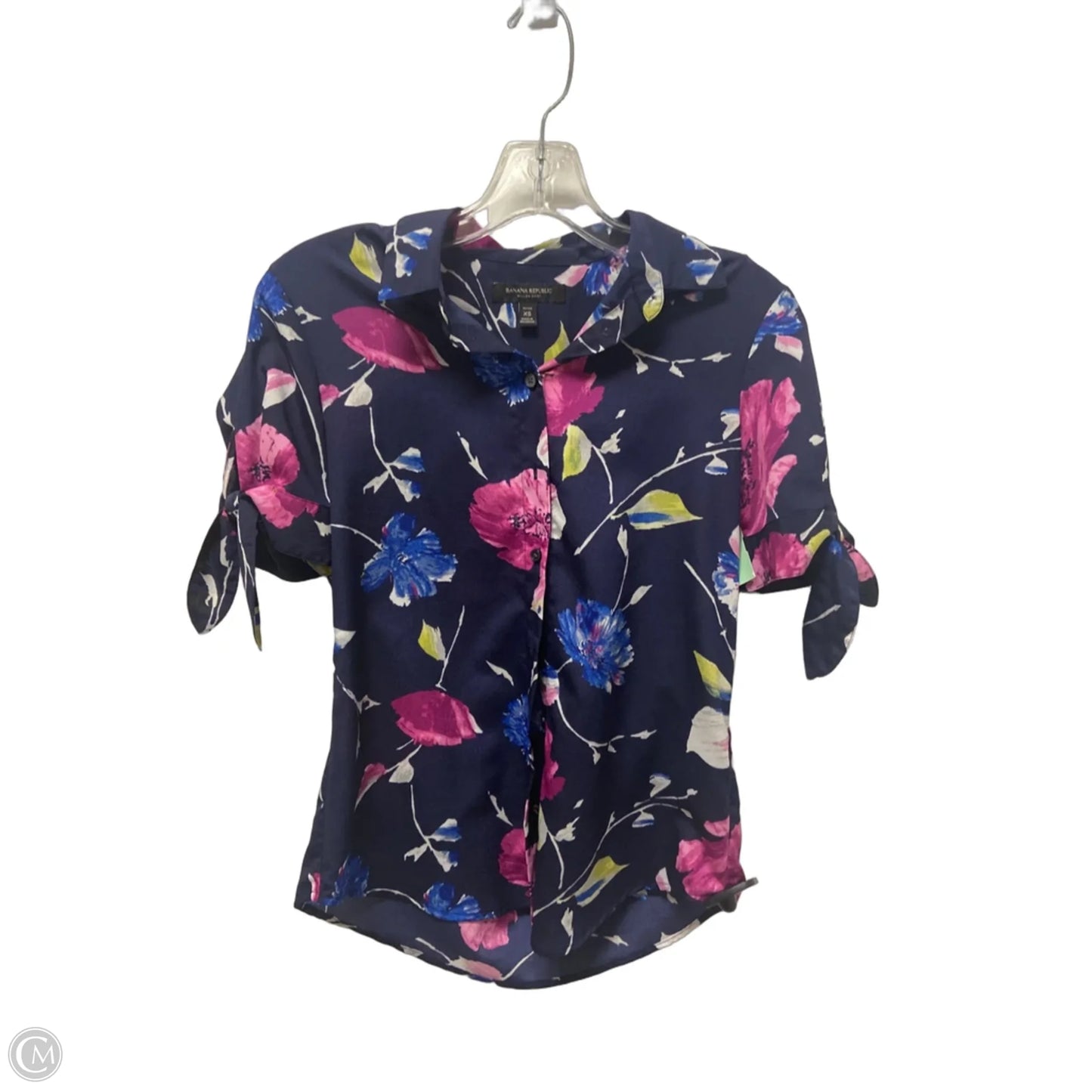 Top Short Sleeve By Banana Republic In Navy, Size: Xs