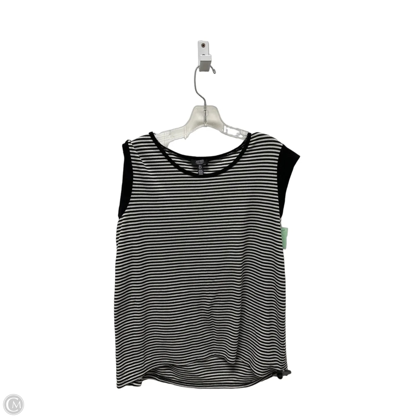 Top Sleeveless By Jones New York In Black & White, Size: L