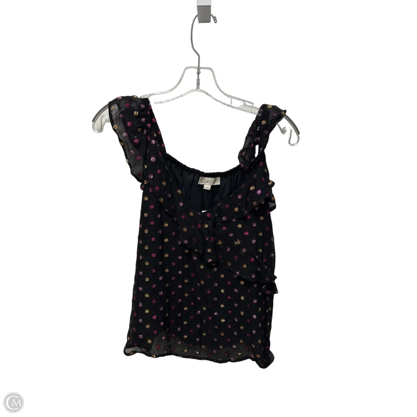 Top Sleeveless By Loft In Black, Size: S