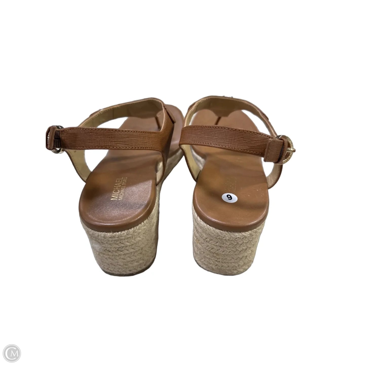 Sandals Heels Wedge By Michael By Michael Kors In Tan, Size: 9