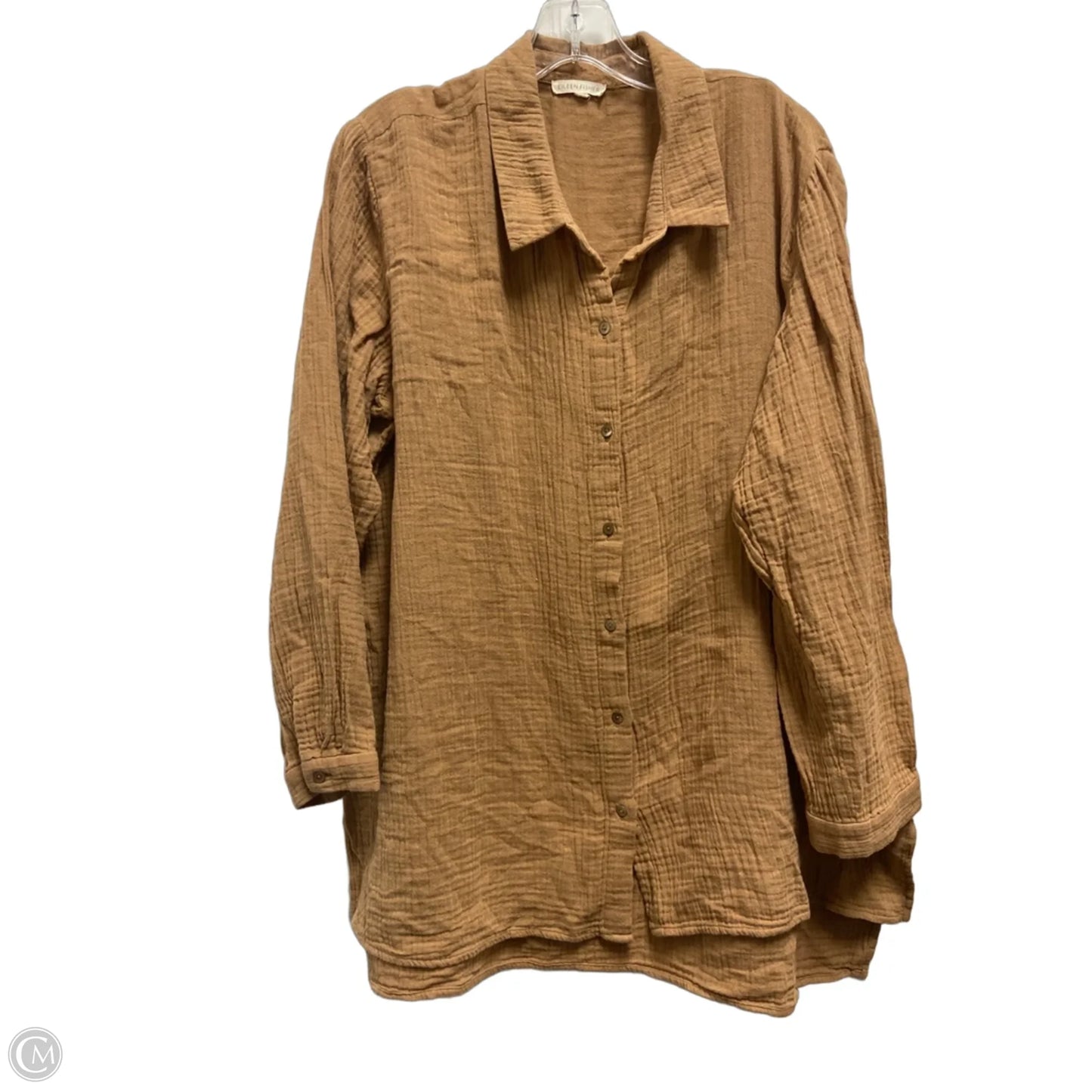 Top Long Sleeve By Eileen Fisher In Tan, Size: Osfm