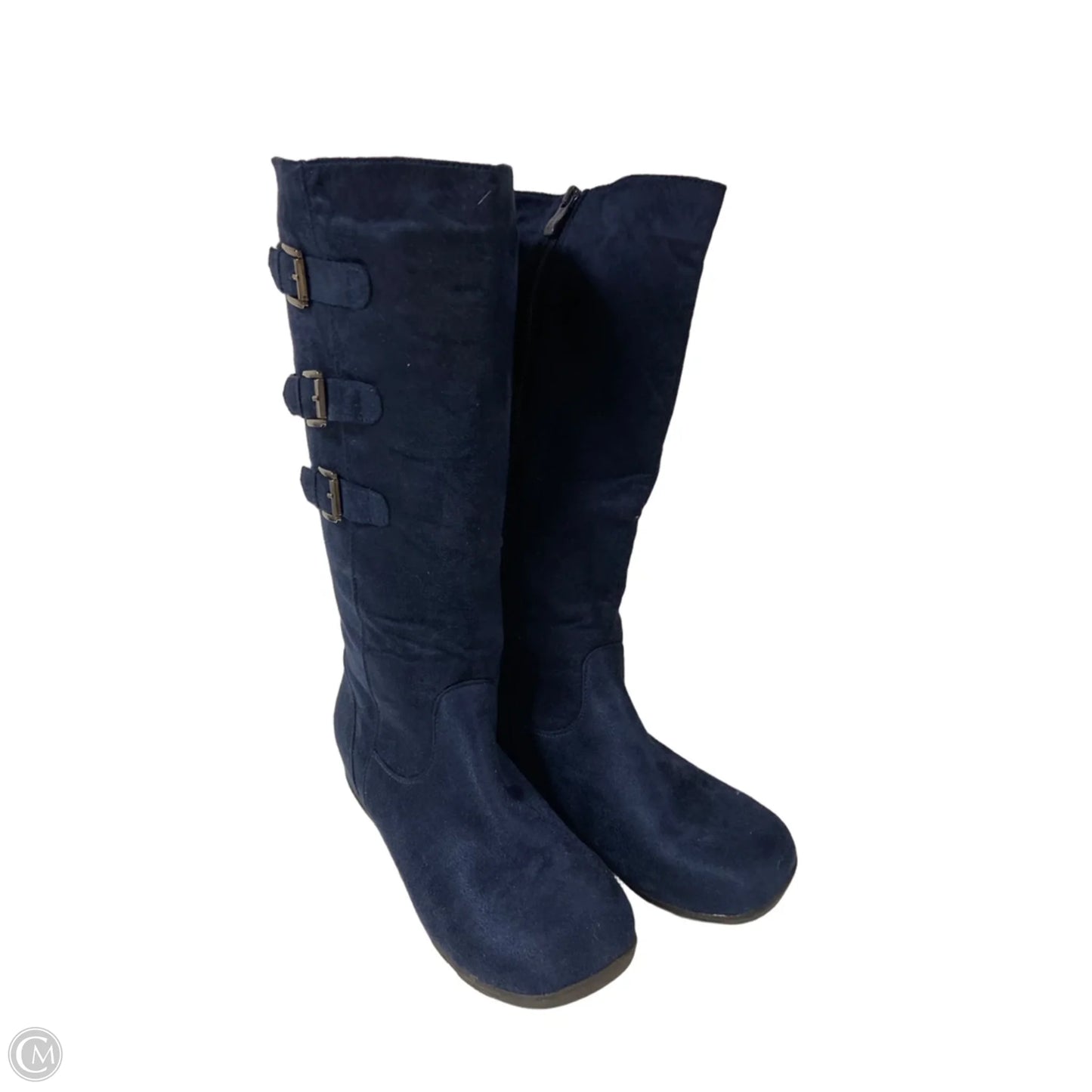 Boots Knee Flats By Wanted In Blue, Size: 8.5