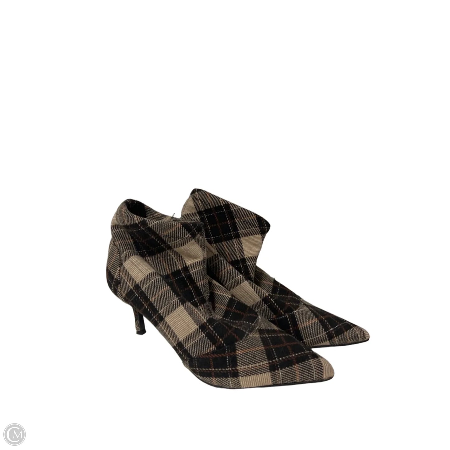 Boots Ankle Heels By Charles By Charles David In Plaid Pattern, Size: 6