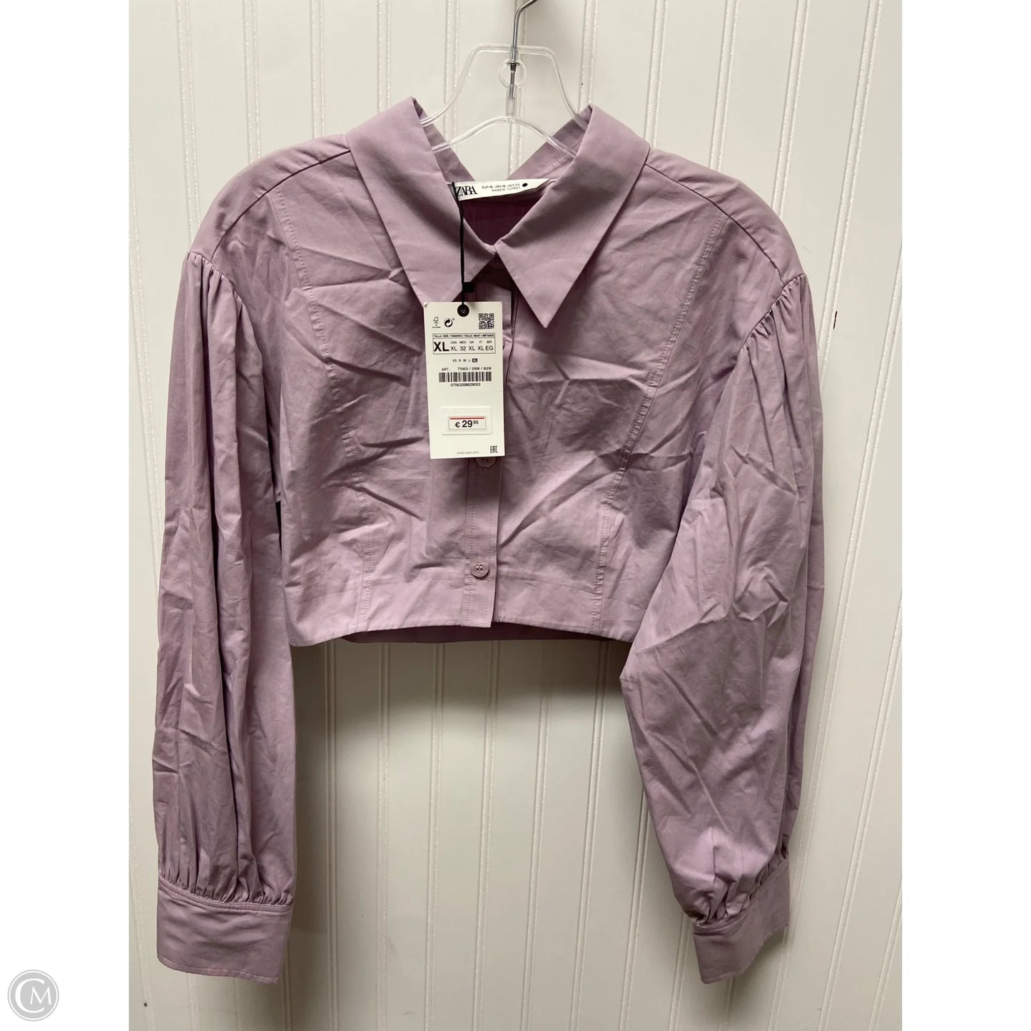 Top Long Sleeve By Zara In Purple, Size: Xl