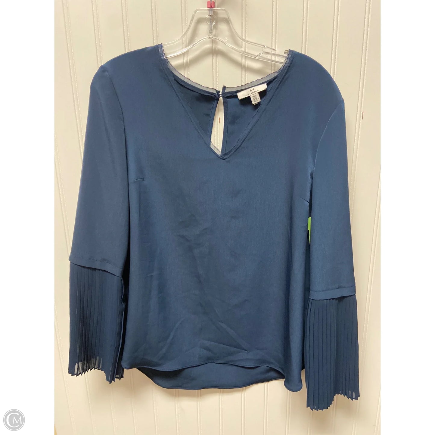 Top Long Sleeve Designer By Halston In Navy, Size: M
