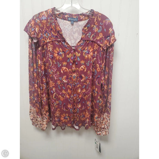Top Long Sleeve By Democracy In Purple, Size: L