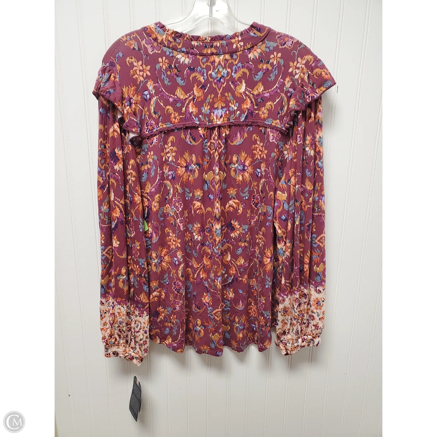 Top Long Sleeve By Democracy In Purple, Size: L