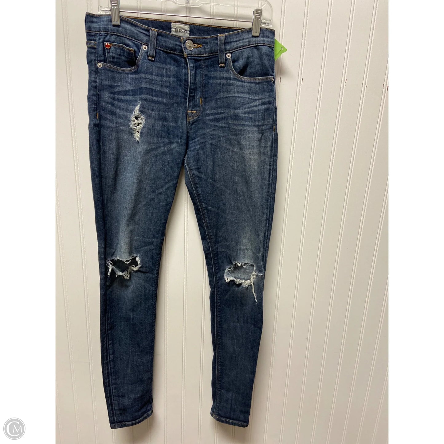 Jeans Straight By Hudson In Blue Denim, Size: 4