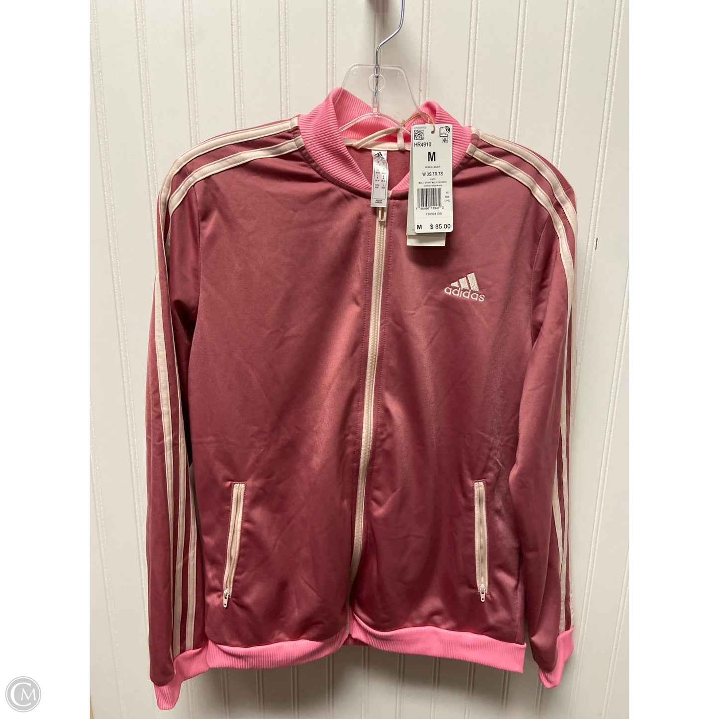 Athletic Jacket By Adidas In Pink, Size: M