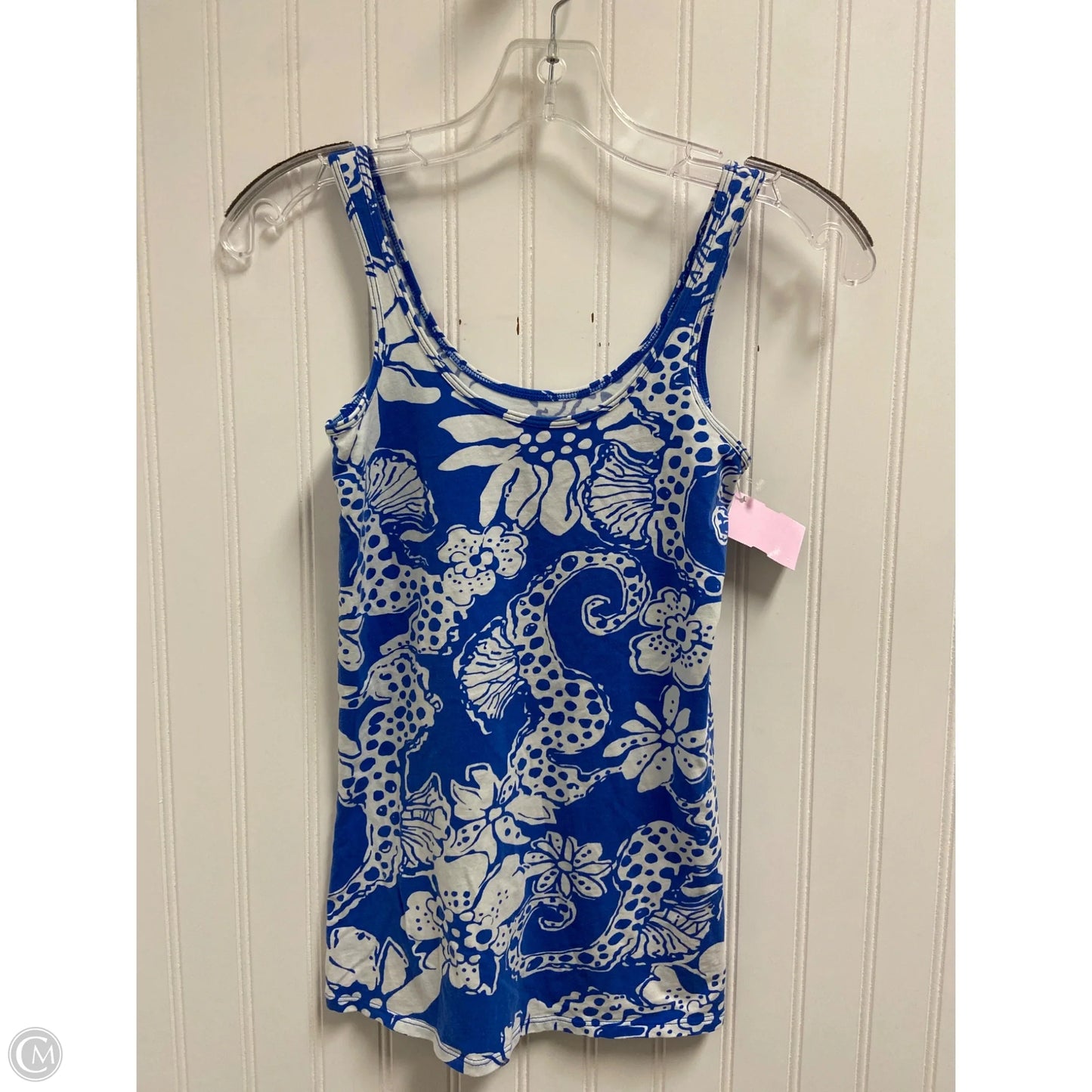 Top Sleeveless Designer By Lilly Pulitzer In Blue & White, Size: Xs