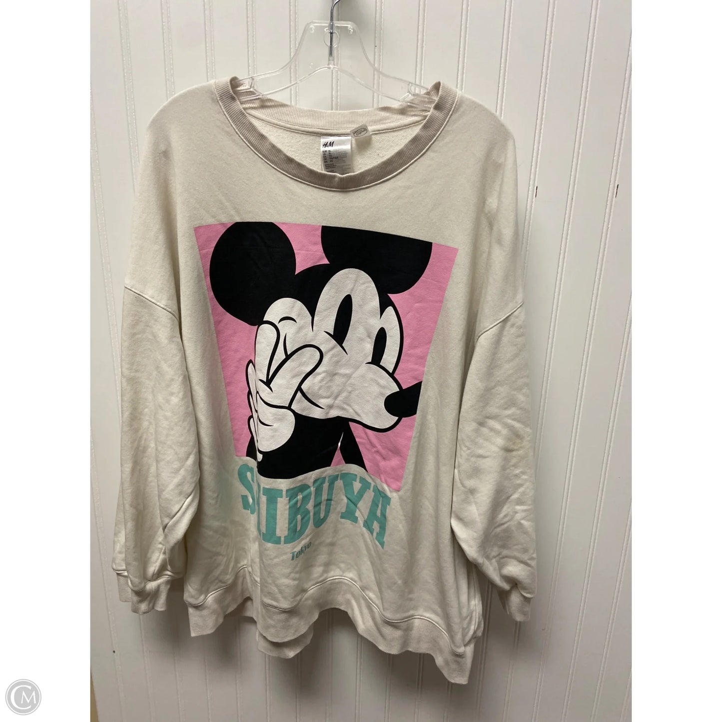 Sweatshirt Crewneck By H&m In Ivory, Size: Xl