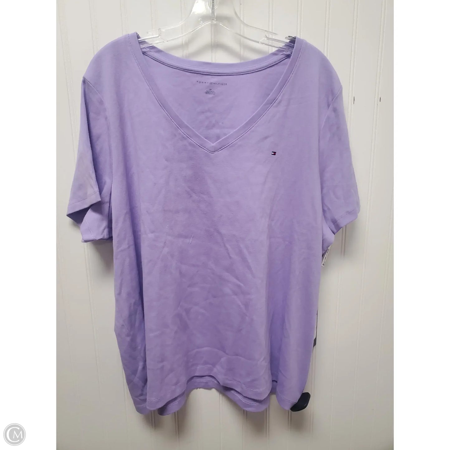 Top Short Sleeve Basic By Tommy Hilfiger In Purple, Size: 2x