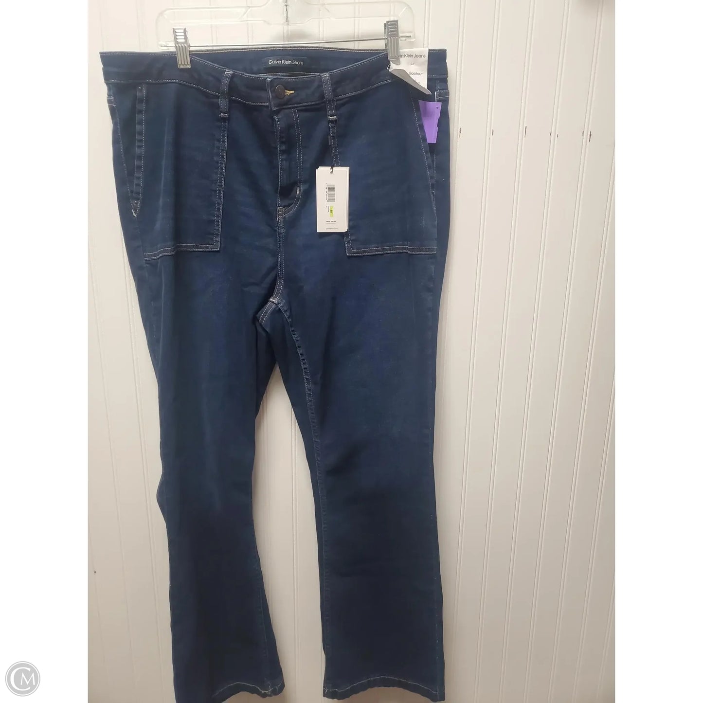 Jeans Boot Cut By Calvin Klein In Blue Denim, Size: 18