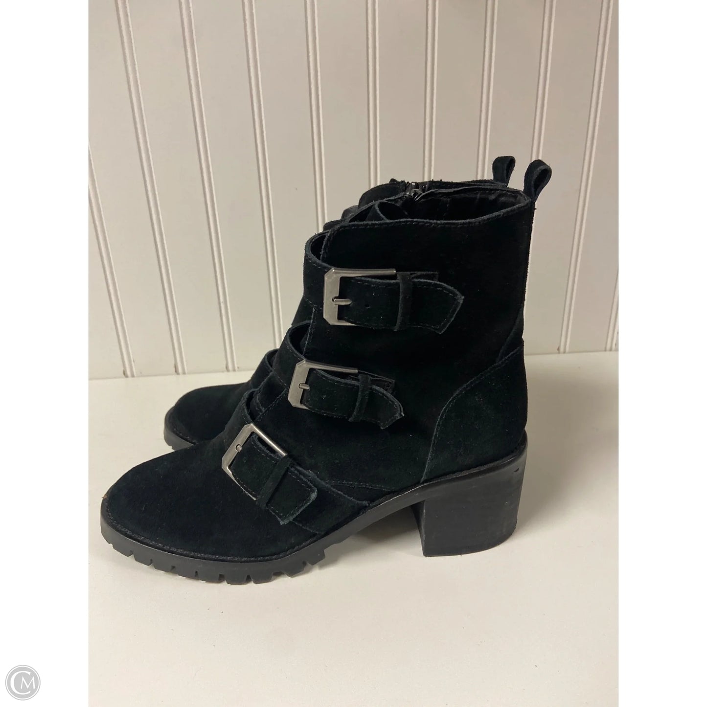 Boots Ankle Heels By Crown Vintage In Black, Size: 8