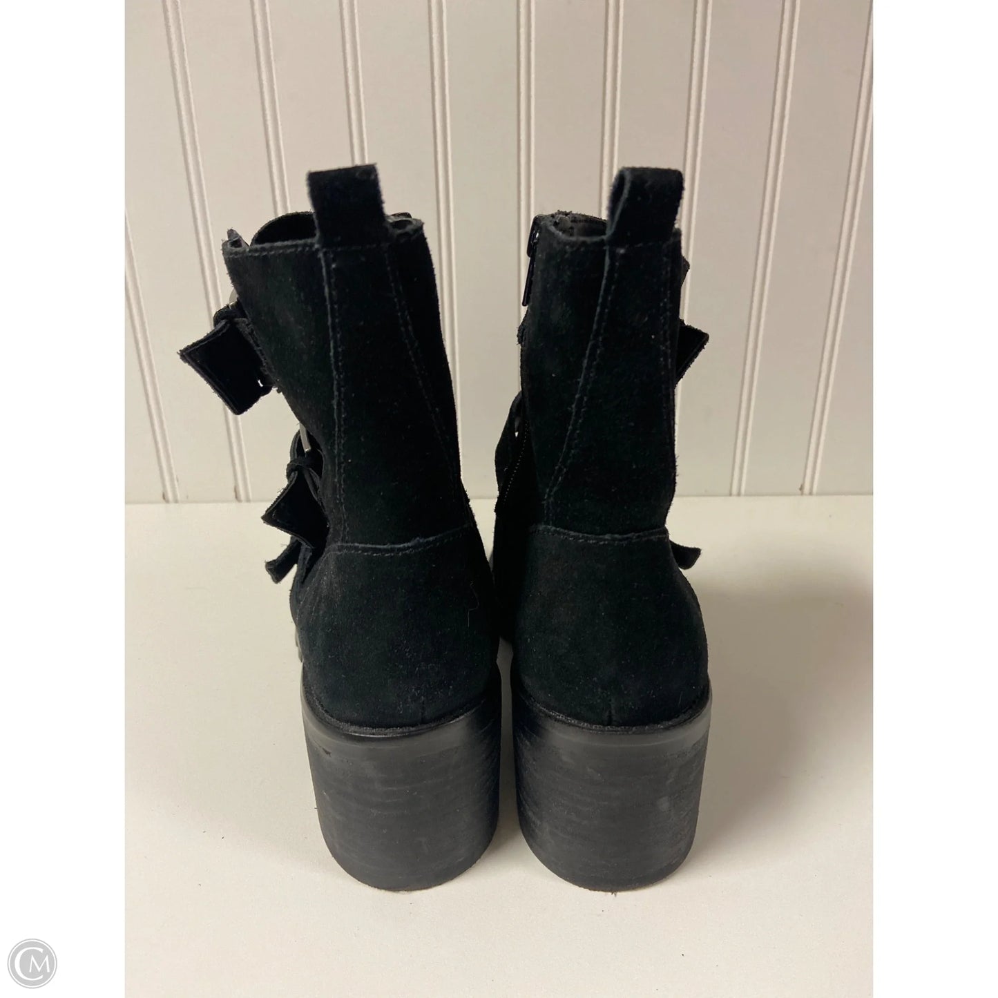 Boots Ankle Heels By Crown Vintage In Black, Size: 8