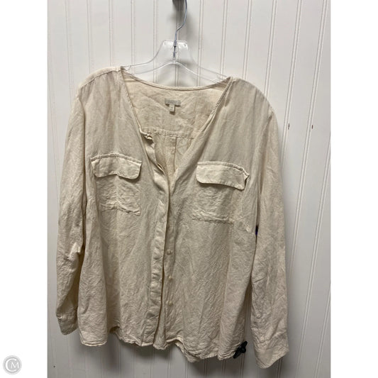 Top Long Sleeve By Talbots In Beige, Size: 2x