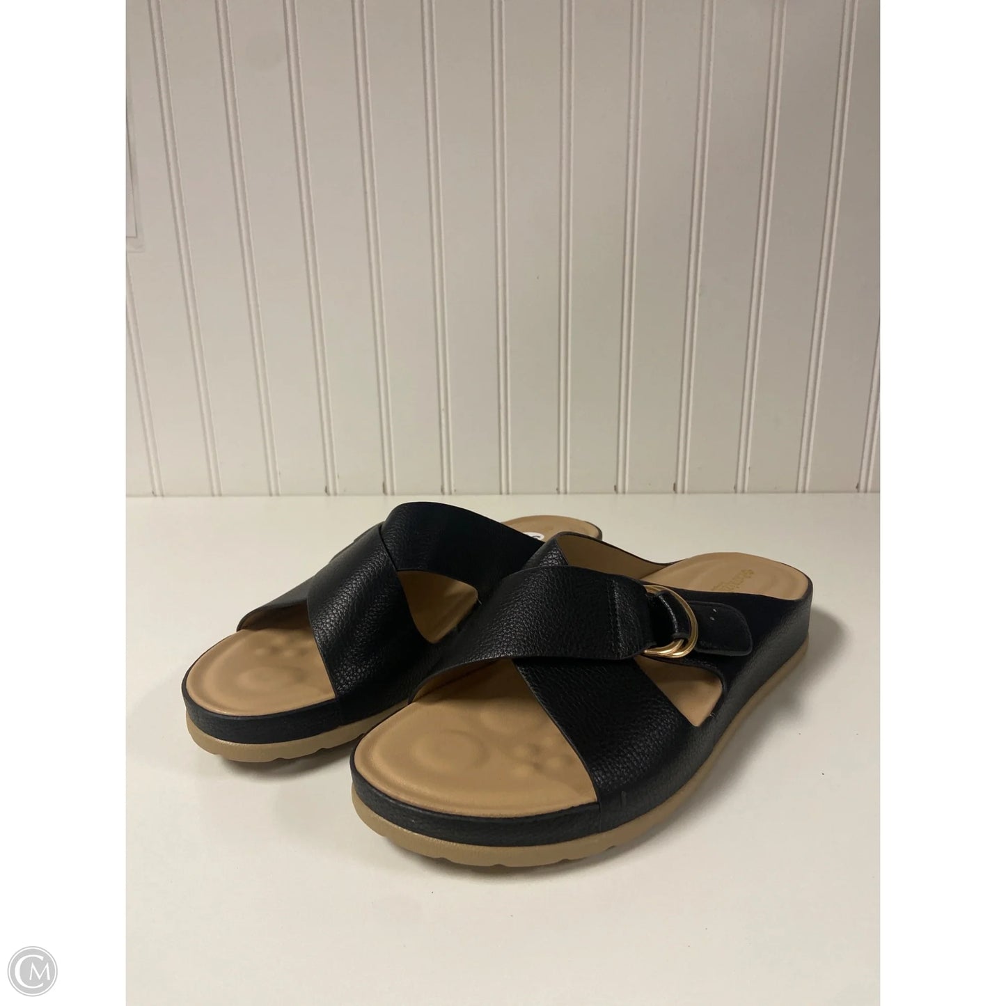 Sandals Flats By Spring Step In Black, Size: 9.5