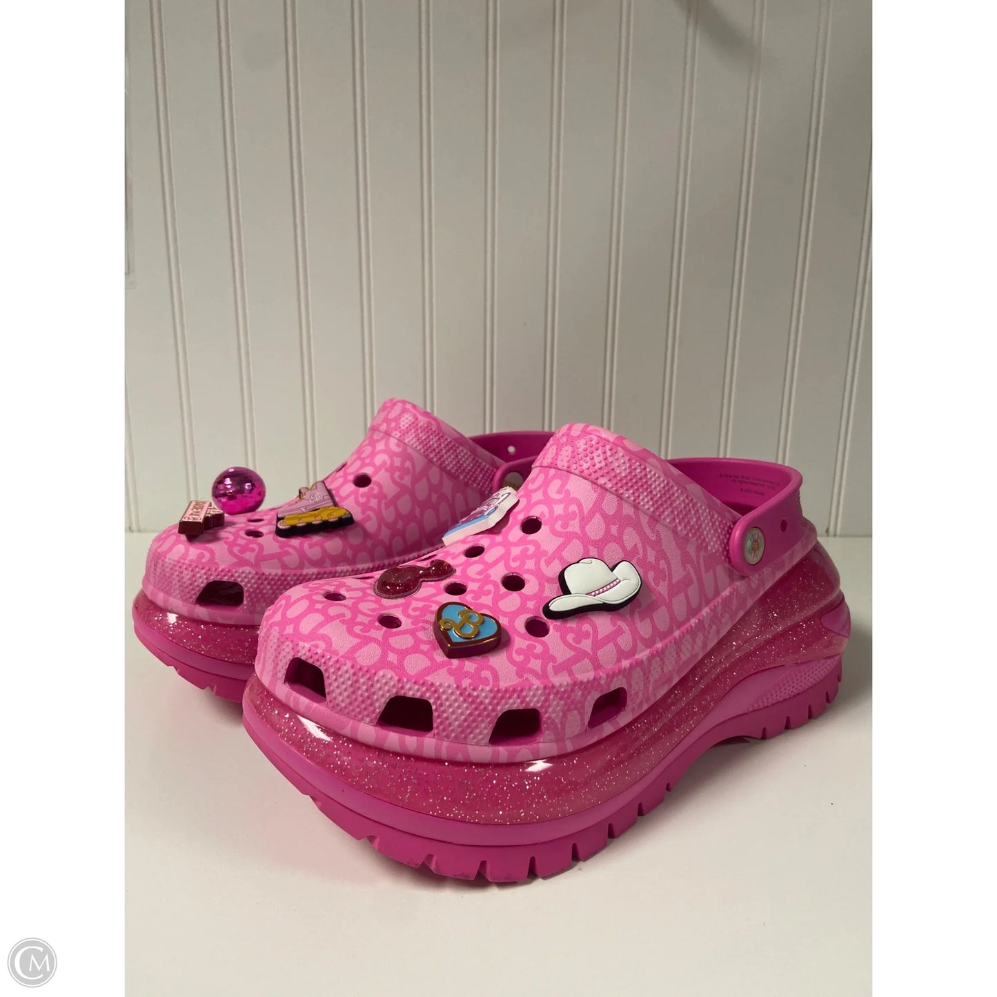 Shoes Heels Platform By Crocs In Pink, Size: 11
