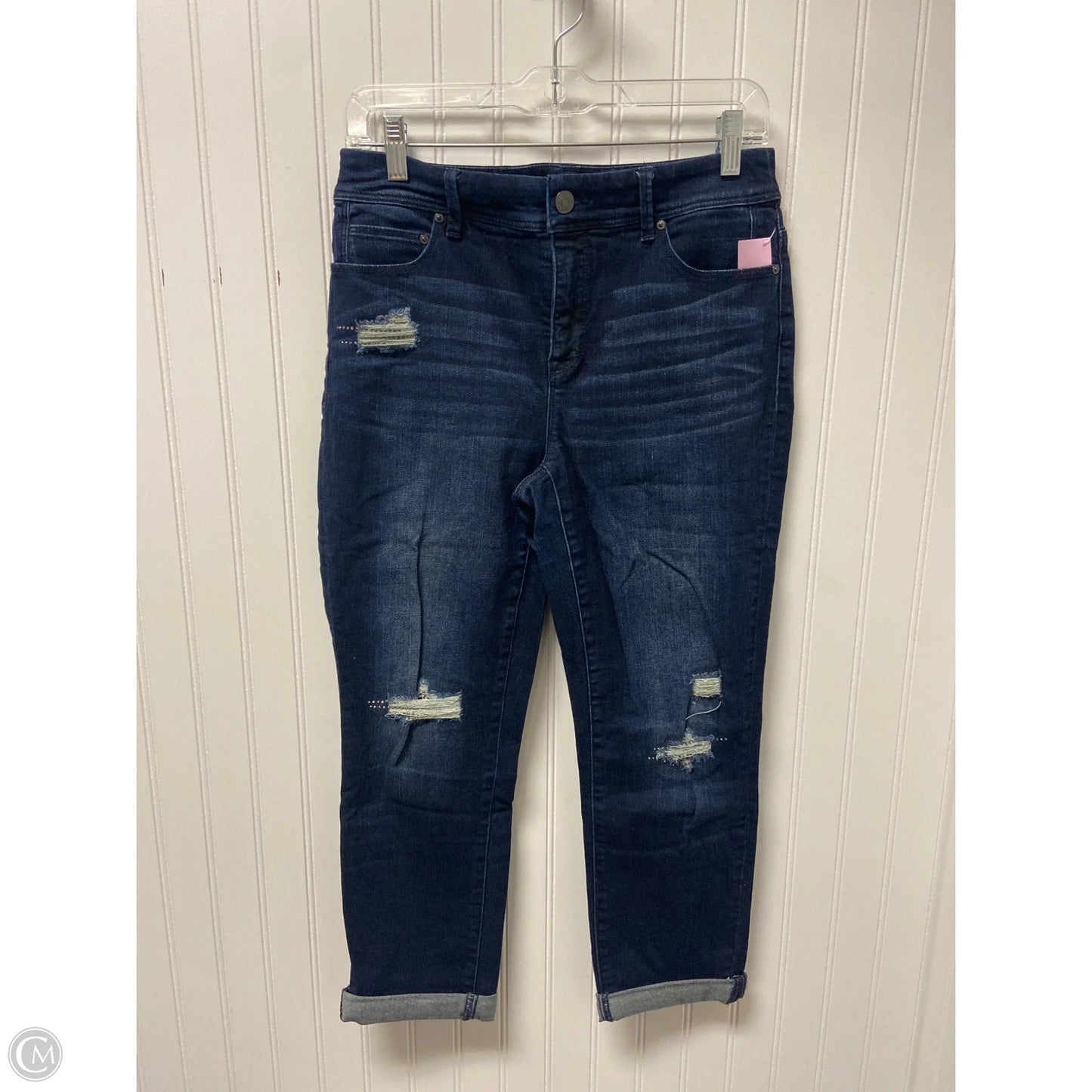 Jeans Cropped By Chicos In Blue Denim, Size: 4