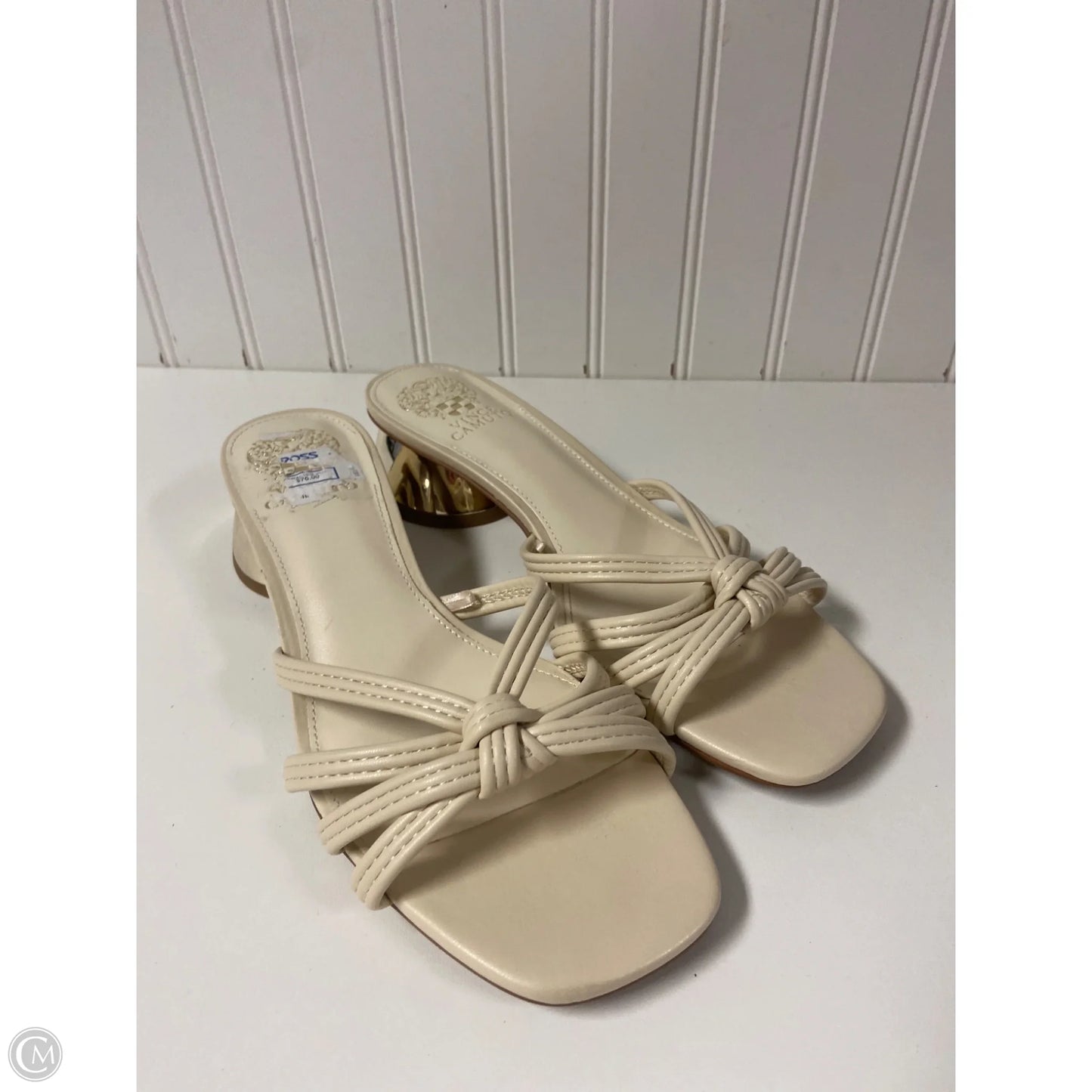 Sandals Heels Kitten By Vince Camuto In Ivory, Size: 9