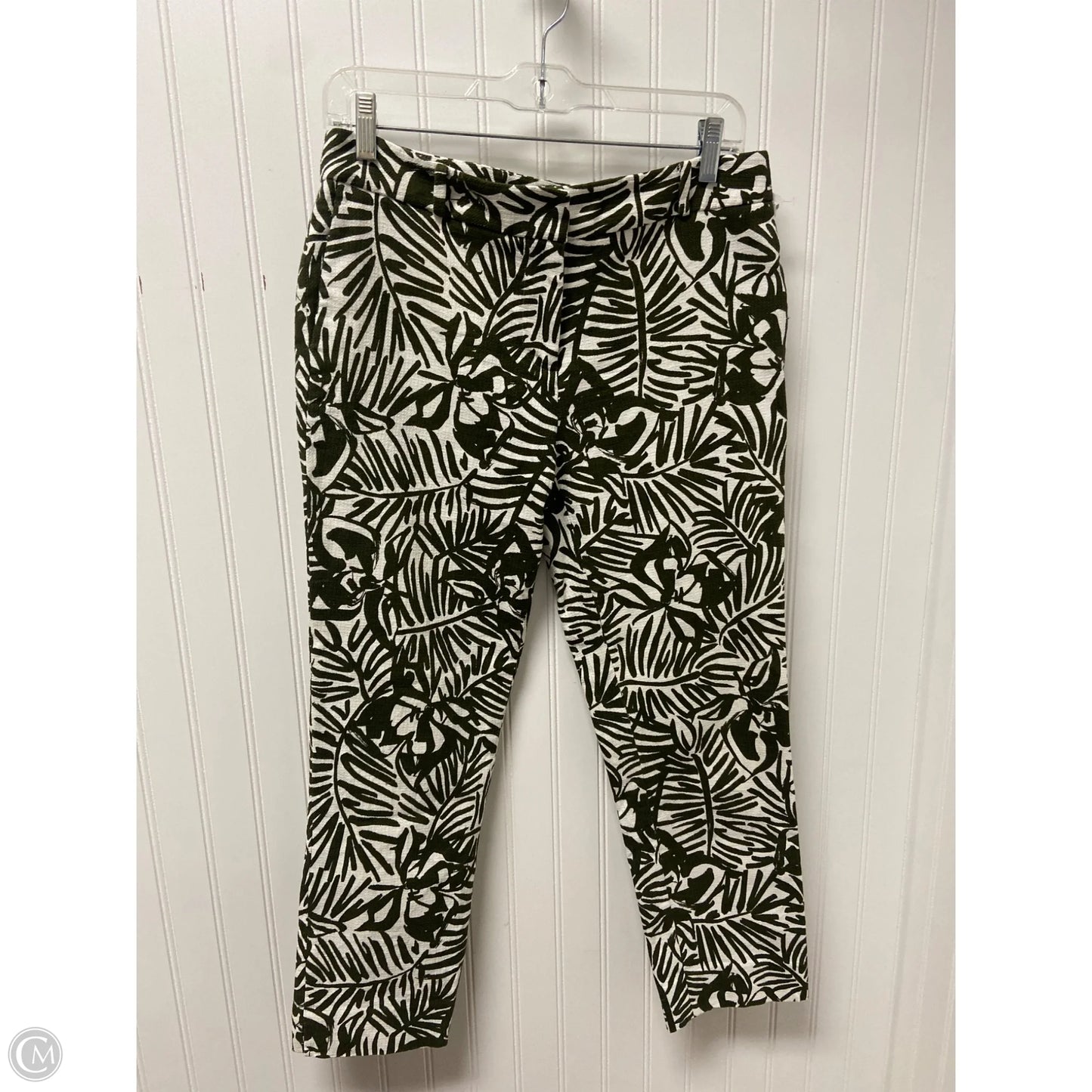 Pants Designer By Kate Spade In Green & White, Size: 6