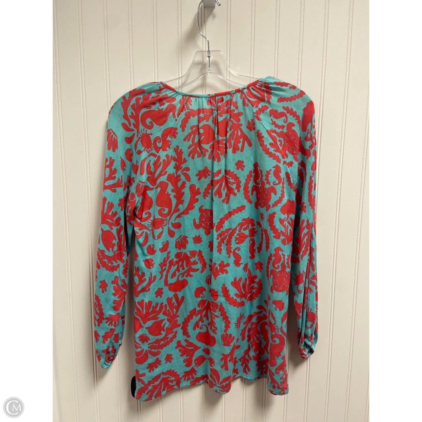 Top Long Sleeve Designer By Lilly Pulitzer In Teal, Size: S