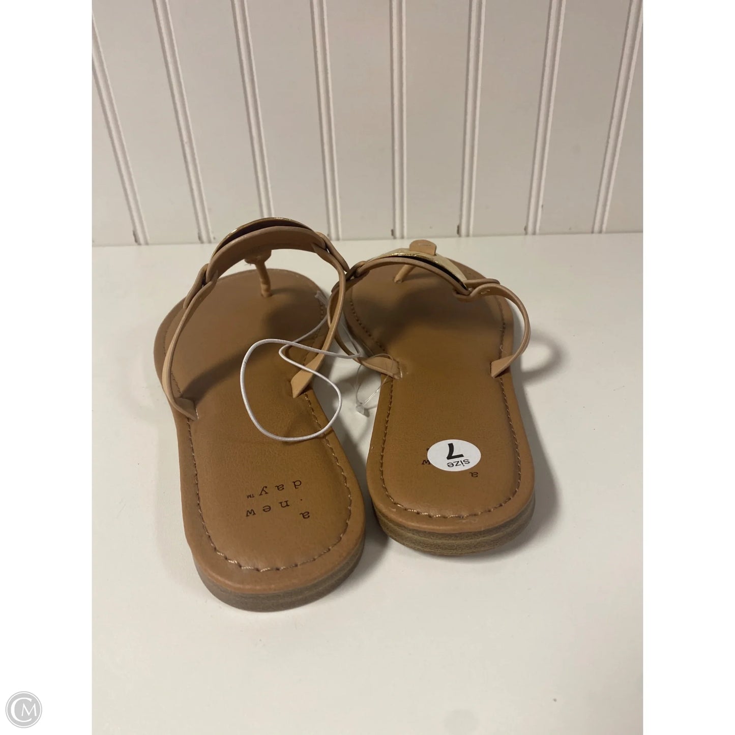 Sandals Flip Flops By A New Day In Tan, Size: 7