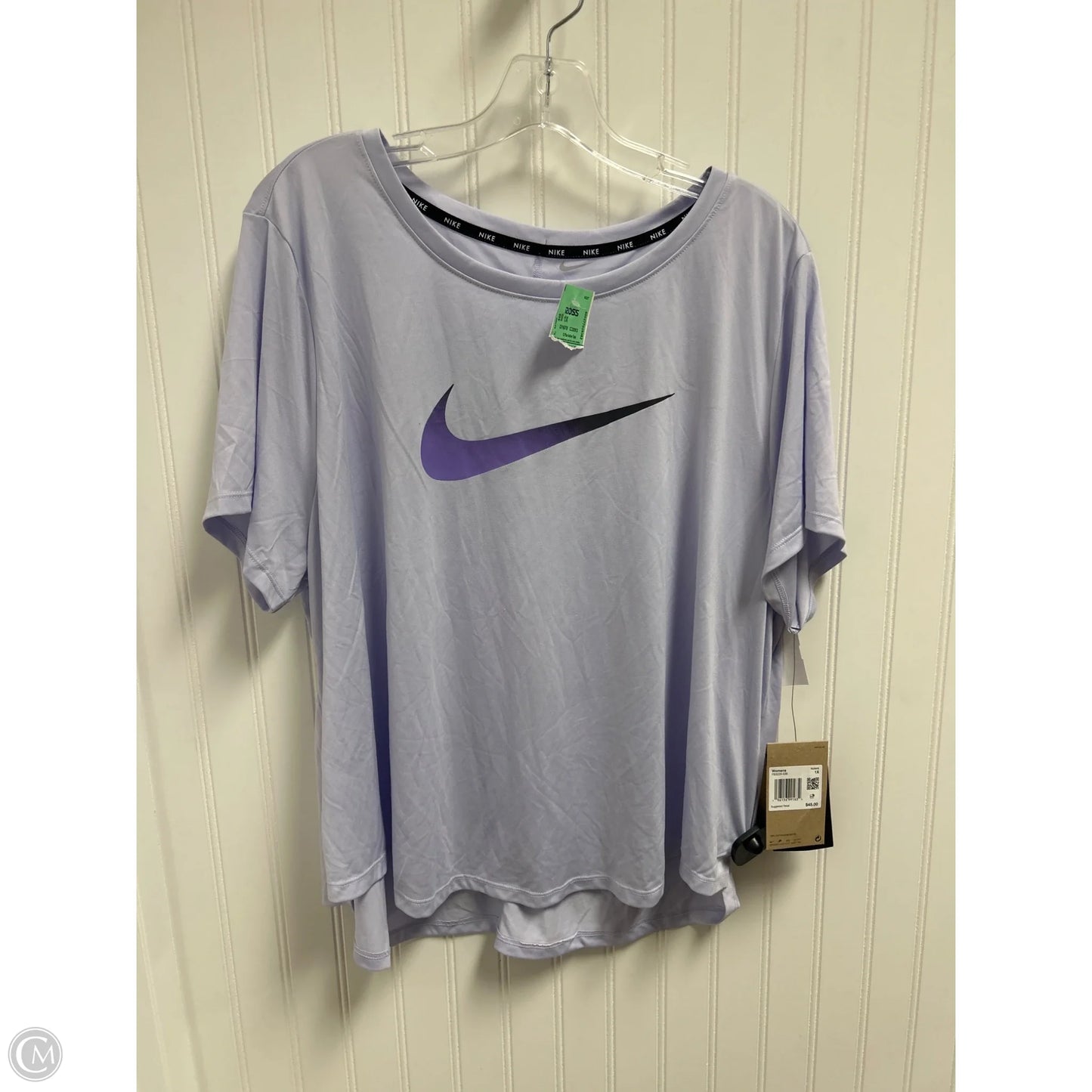 Athletic Top Short Sleeve By Nike In Purple, Size: 1x