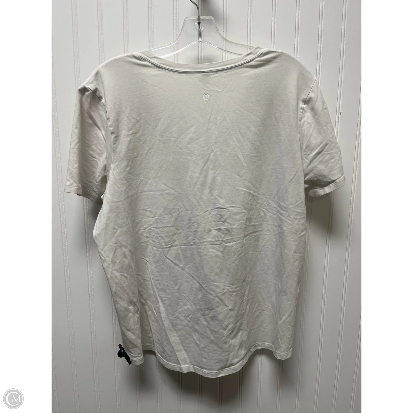 Athletic Top Short Sleeve By Lululemon In White, Size: Xl