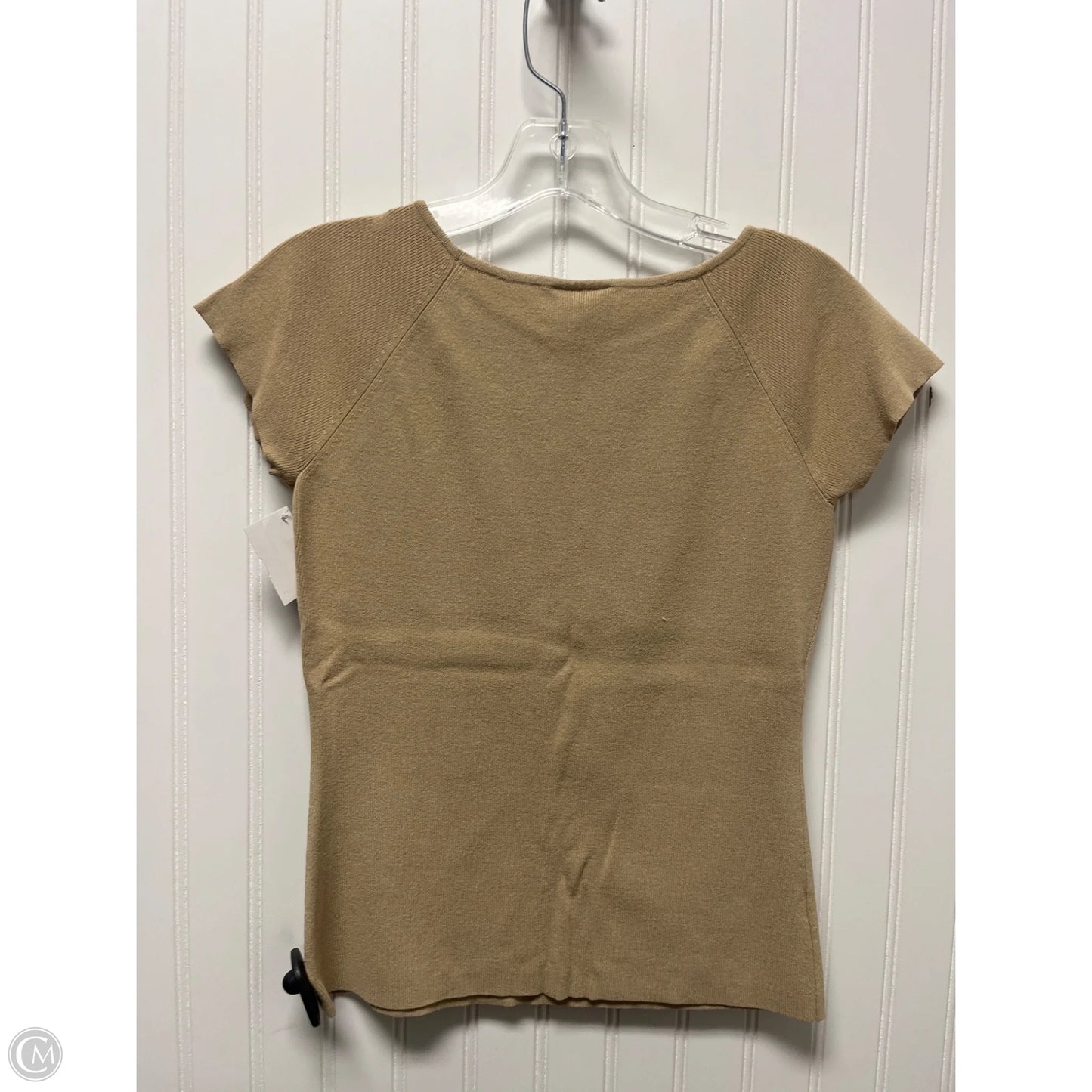 Top Short Sleeve By Loft In Tan, Size: M