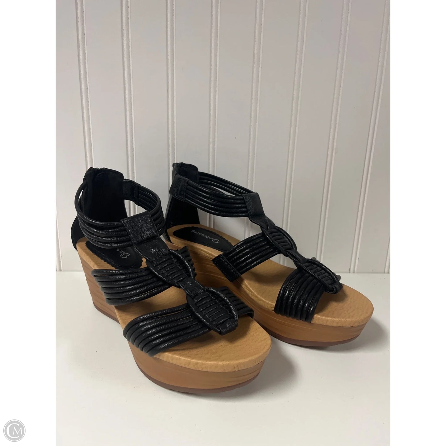 Sandals Heels Wedge By Bare Traps In Black, Size: 8