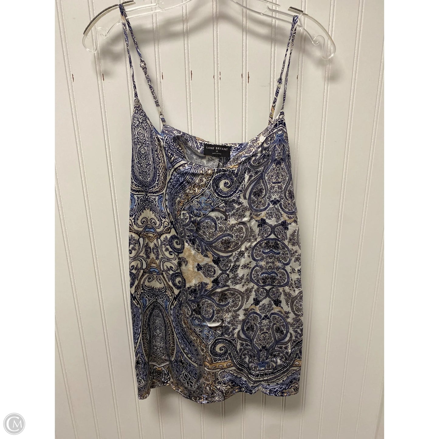Top Sleeveless By Lane Bryant In Blue & Cream, Size: 1x