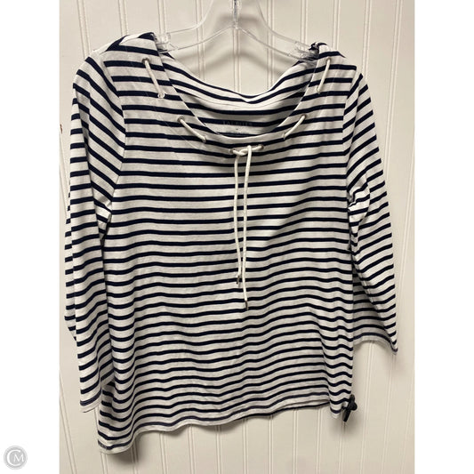 Top Long Sleeve By Talbots In Striped Pattern, Size: M